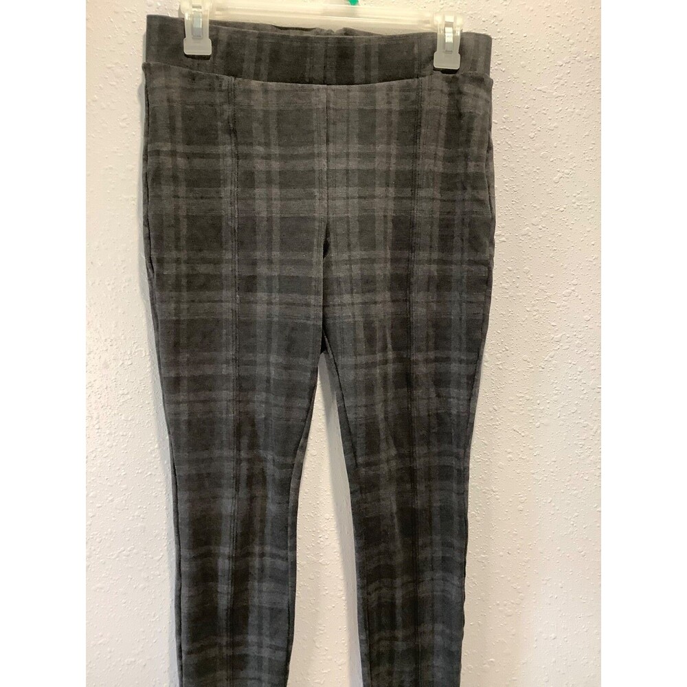 plaid charcoal. and black skinny pullon pants womens